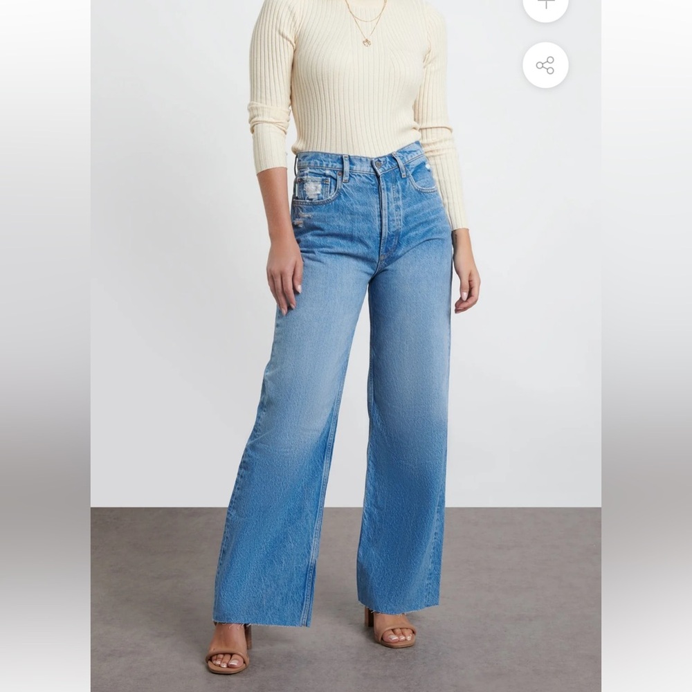 “Boyish” brand wide leg, high rise, comfy, fashion forward jeans